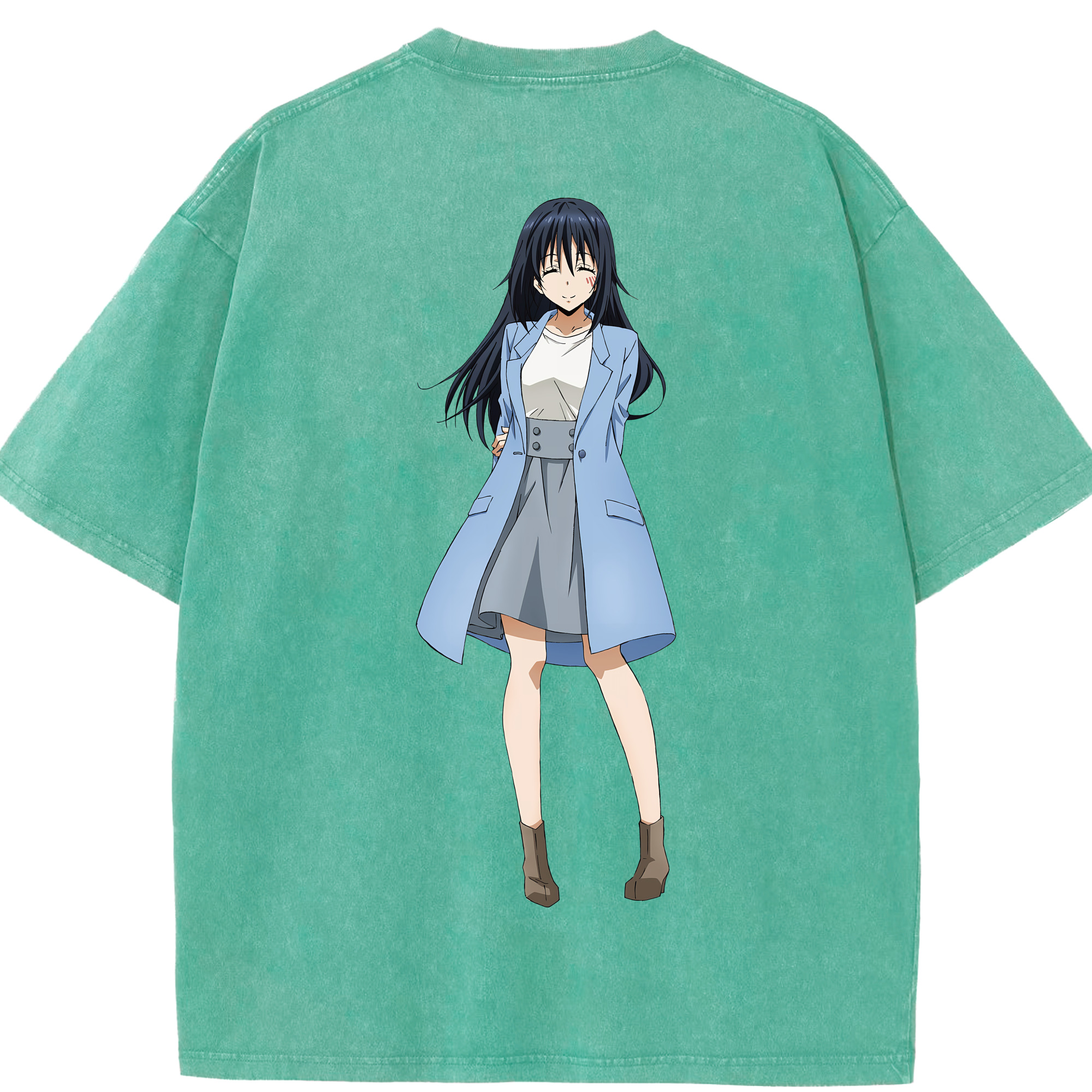 （画像用） 転スラ Regarding Reincarnated to Slime 綿100% ヴィンテージ風 半袖Tシャツ（背面プリント）